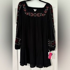Xhilaration Embroidered Boho Dress
Color: Black * Size: M